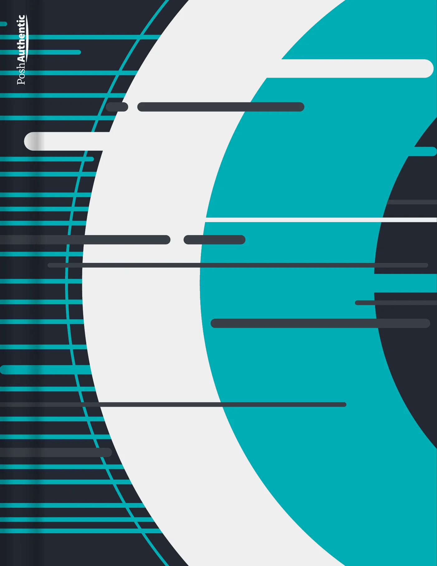 One of the deluxe planner covers, in one of the theme’s colorways: a large disc at the right, a pale curved sweep through the middle, and stacked horizontal bars running off the left edge, shown in the Letter Portrait cut.