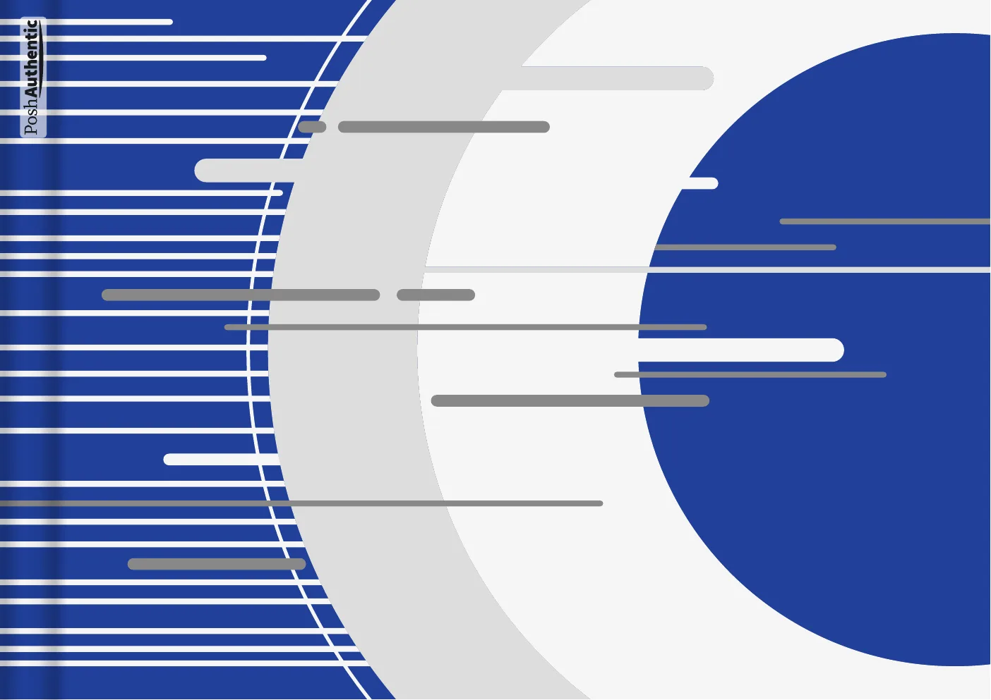 One of the deluxe planner covers, in one of the theme’s colorways: a large disc at the right, a pale curved sweep through the middle, and stacked horizontal bars running off the left edge, shown in the A4 Landscape cut.