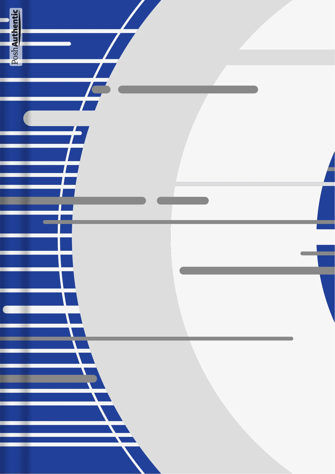 One of the deluxe planner covers, in one of the theme’s colorways: a large disc at the right, a pale curved sweep through the middle, and stacked horizontal bars running off the left edge, shown in the A4 Portrait cut.