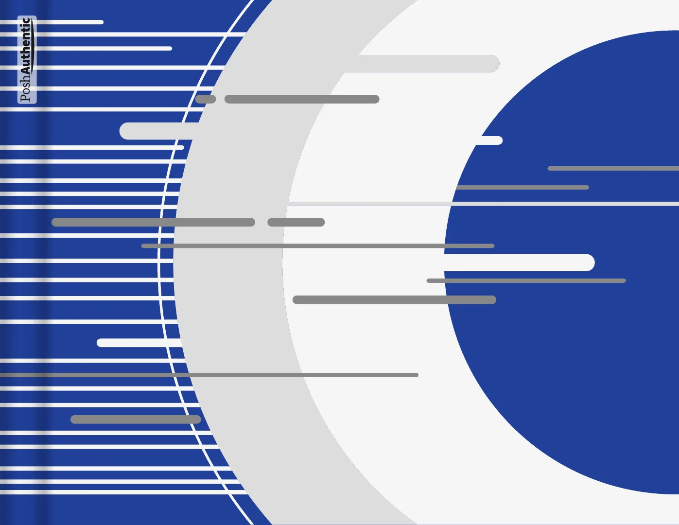 One of the deluxe planner covers, in one of the theme’s colorways: a large disc at the right, a pale curved sweep through the middle, and stacked horizontal bars running off the left edge, shown in the Letter Landscape cut.