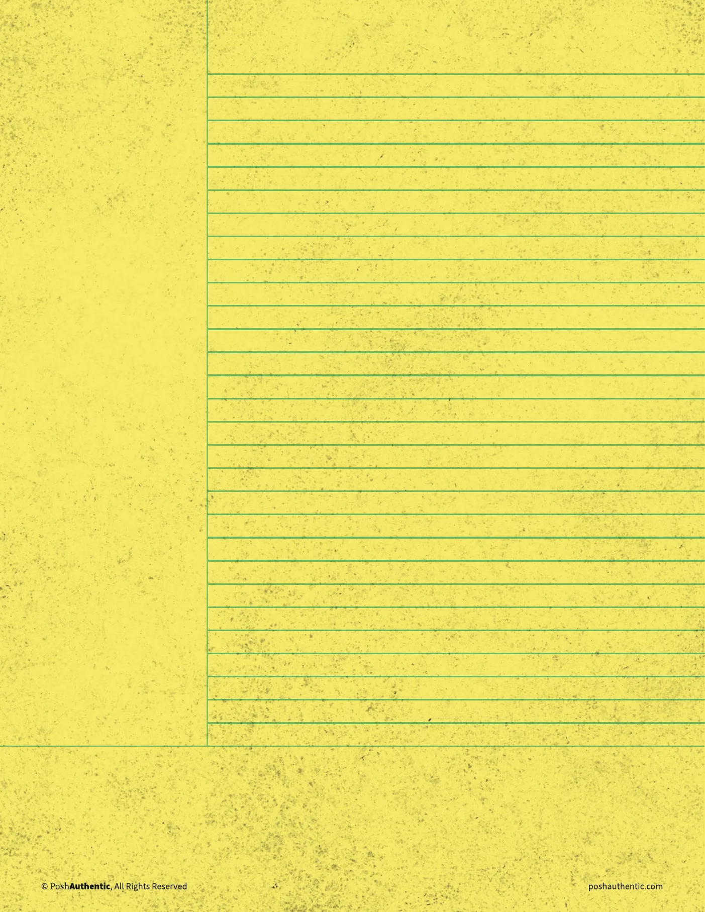 One of the deluxe note templates: the same Cornell-style ruled sheet in the theme’s lightest color, over a printed paper texture, shown in the Letter cut.