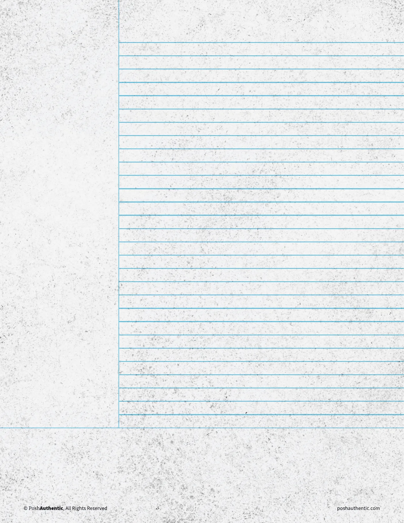 One of the deluxe note templates: the same Cornell-style ruled sheet in the theme’s lightest color, over a printed paper texture, shown in the Letter cut.
