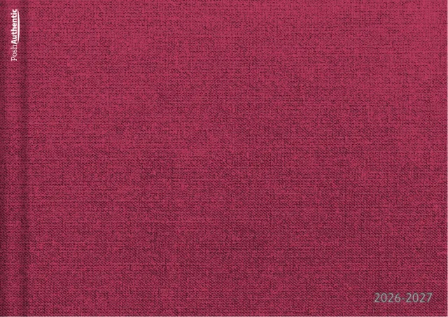 The deluxe cloth, dated planner cover in magenta.