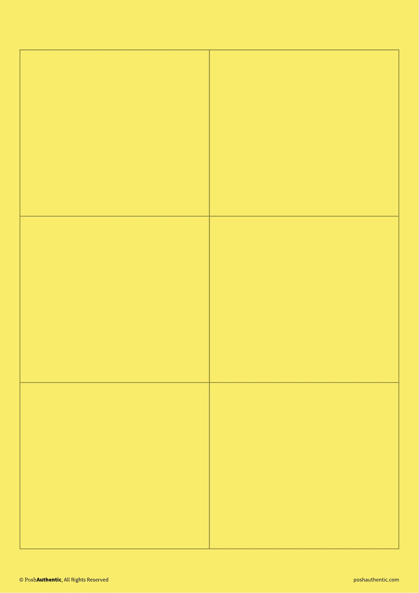 A grid note template — the layout shown on a plain white sheet.