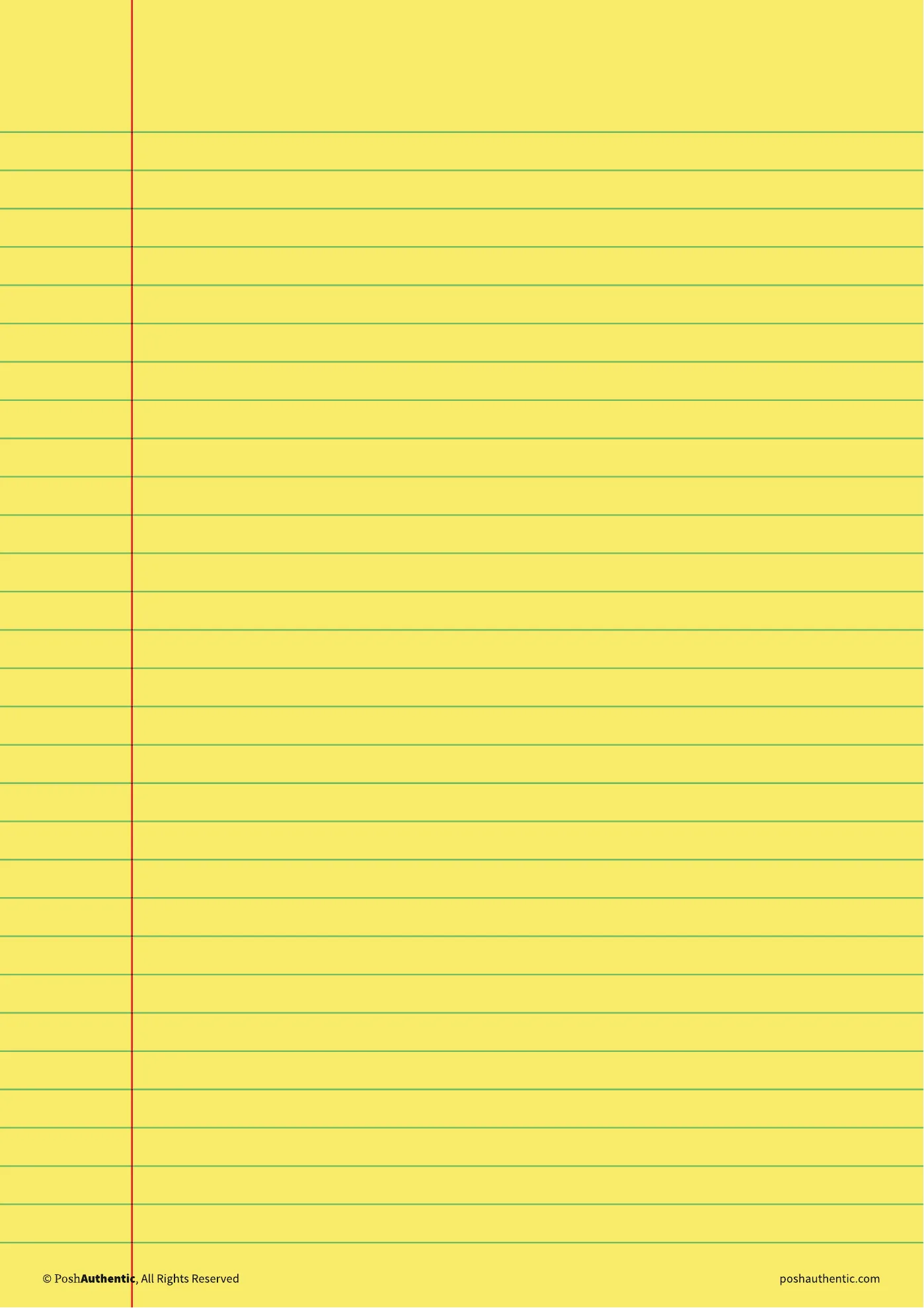 A margin ruled note template — the layout shown on a plain white sheet.