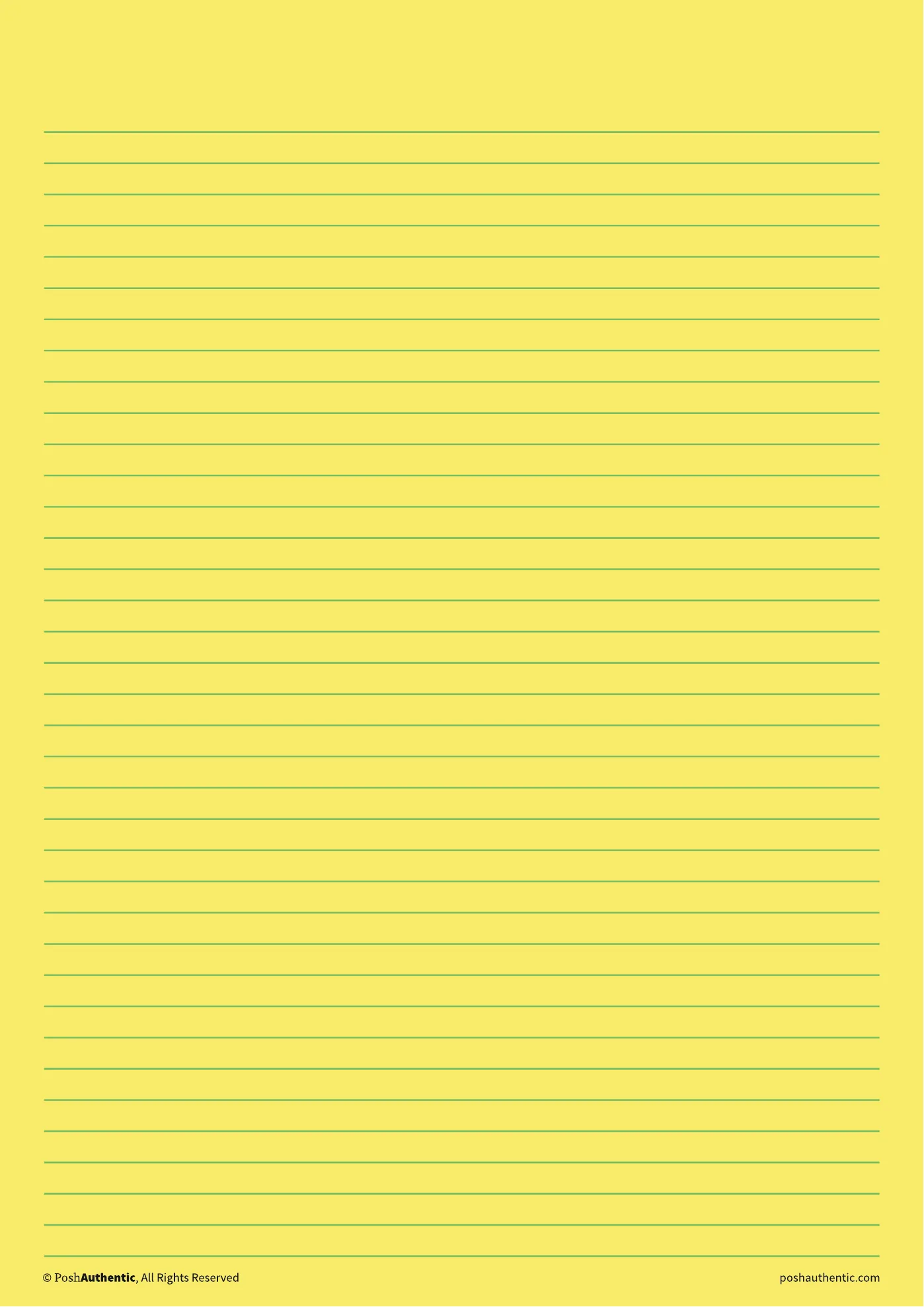 A ruled note template — the layout shown on a plain white sheet.