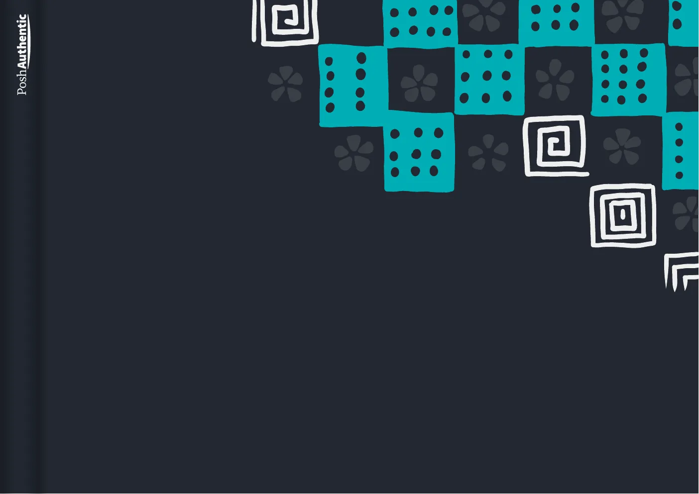 The deluxe patchwork planner cover in midnight.