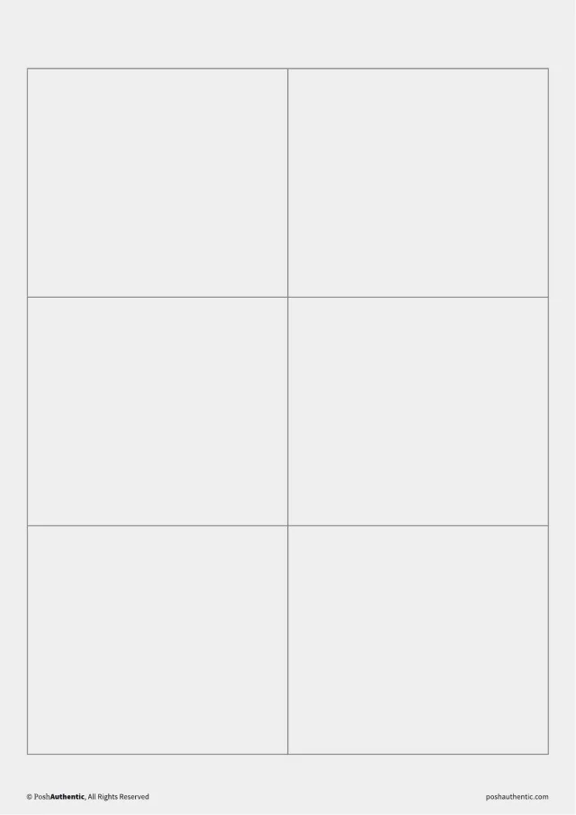 A grid note template — the layout shown on a plain white sheet.