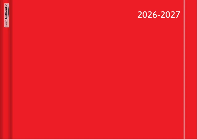 The Stripe planner cover in red.