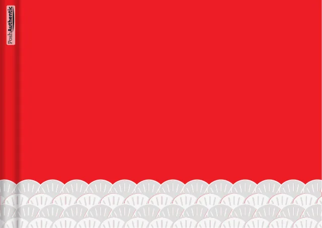 The deluxe scallop planner cover in red.