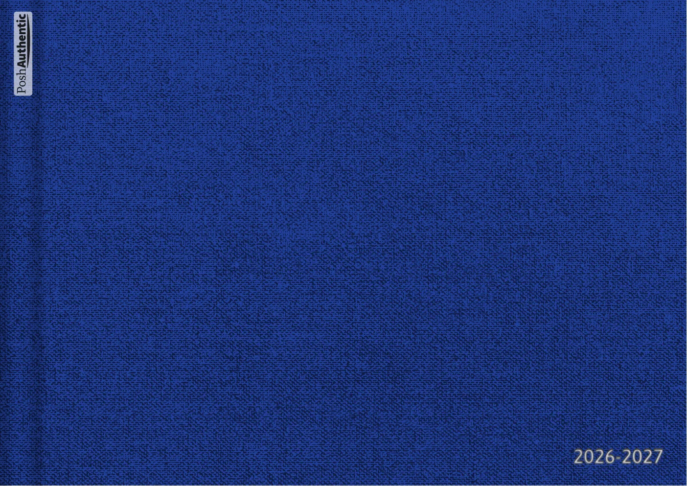 The deluxe cloth, dated planner cover in blue.
