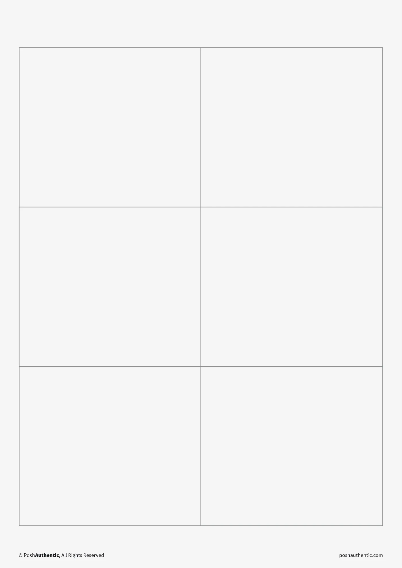 A grid note template — the layout shown on a plain white sheet.