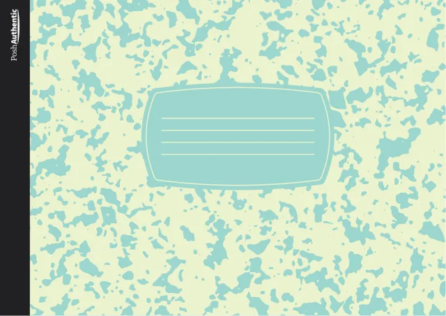 The Composition planner cover in aqua.