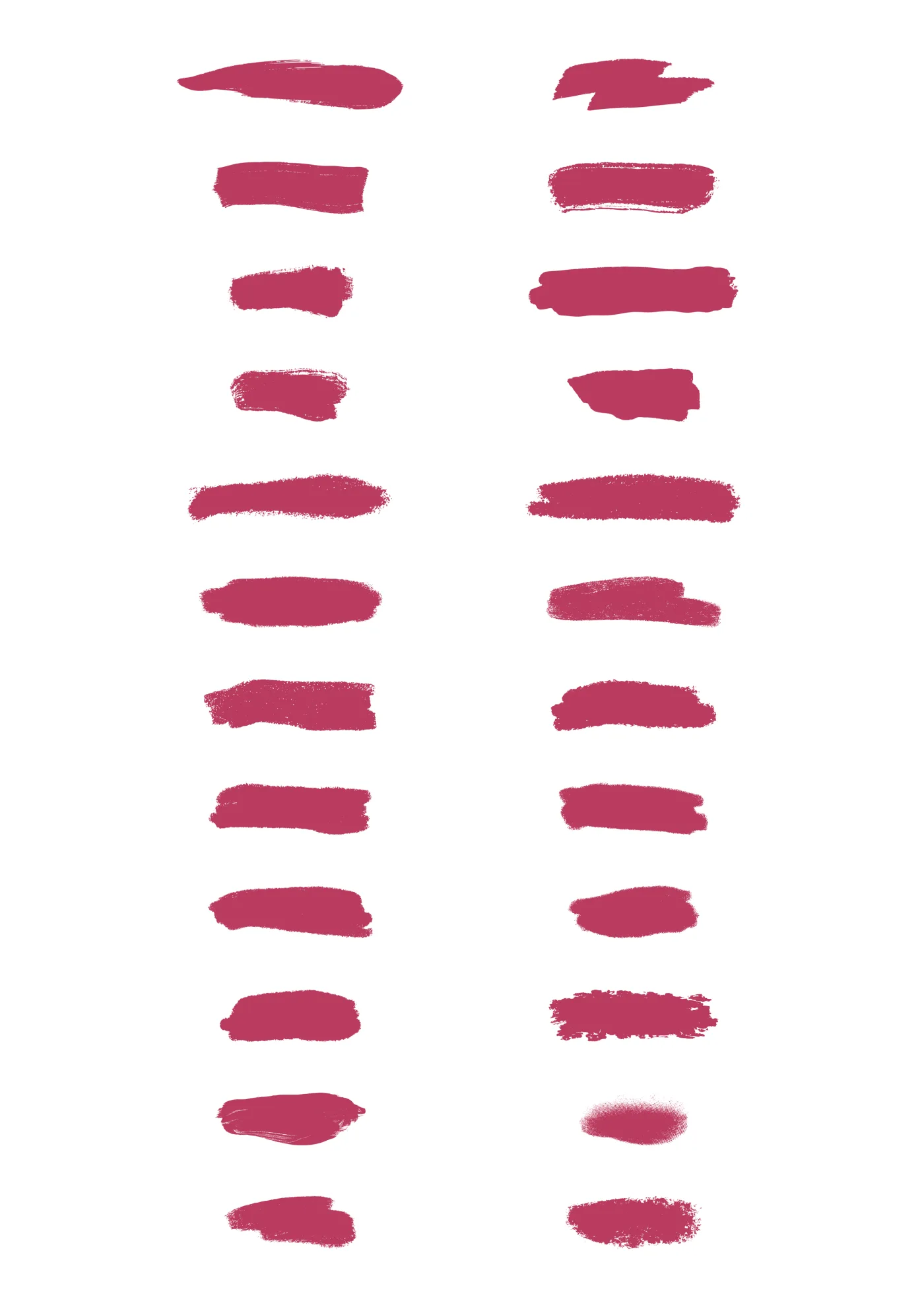 A sheet of the deluxe digital stickers in one of the theme’s colorways — the brush line, laid out in a grid.