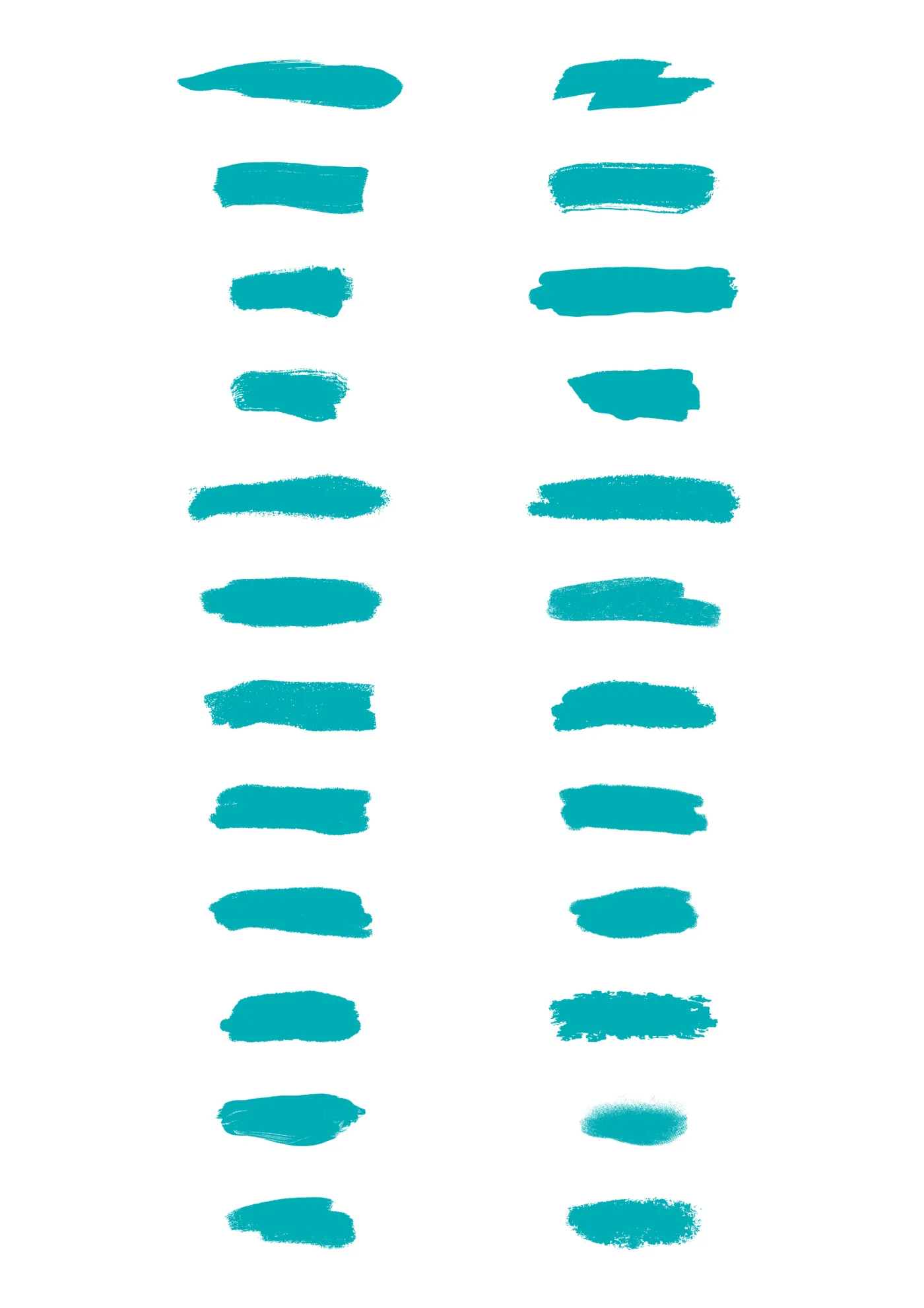 A sheet of the deluxe digital stickers in one of the theme’s colorways — the brush line, laid out in a grid.